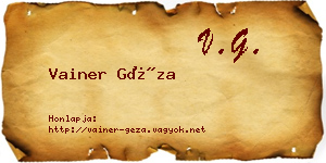 Vainer Géza névjegykártya