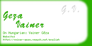 geza vainer business card