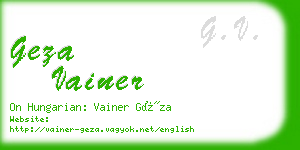 geza vainer business card
